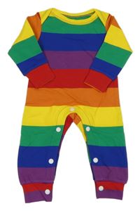 Barevný pruhovaný teplákový overal