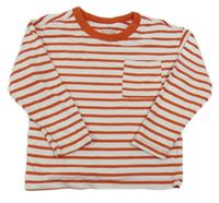 Červeno-bílé pruhované triko s kapsou H&M