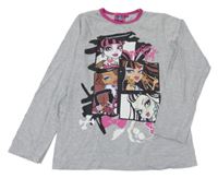 Šedo-růžové triko Monster High