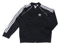 Černá propínací sportovní mikina s logem Adidas