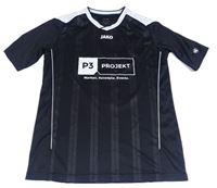 Červeno-bílý pruhovaný sportovní fotbalový dres s logem a číslem JAKO