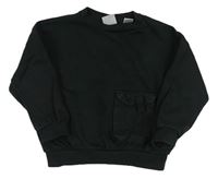 Černá oversize mikina s kapsou ZARA
