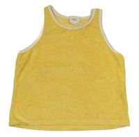 Žluto-bílý froté crop top ZARA