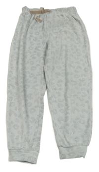 Světlešedo-černo-světlerůžové vzorované žebrované plyšové tepláky Matalan