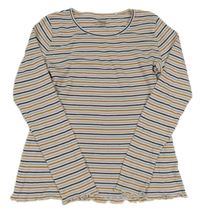 Smetanovo-pruhované žebrované triko YIGGA