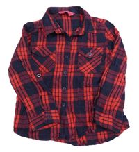 Tmavomodro-červená kostkovaná halenka Yd.