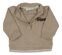 Béžovohnědá mikina s nápisy a pruhy RIVER ISLAND