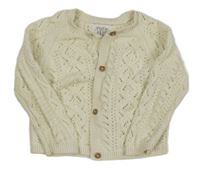 Smetanový ažurový propínací svetr F&F