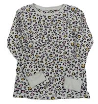 Světlešedo-černo-růžovo-hořčicové vzorované pyžamové triko Next