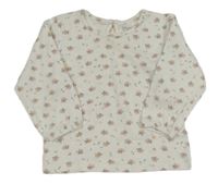 Smetanové triko s kytičkami PRIMARK