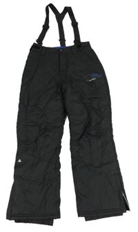 Černé šusťákové zimní oteplovačky s odepínacími kšandami LONGBOARD