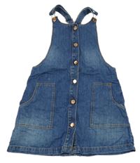 Modré riflové propínací šaty F&F