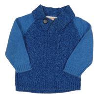 Cobaltově modro-modrý melírovaný vzorovaný svetr Liegelind