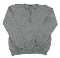 Šedý melírovaný kašmírový svetr Petits