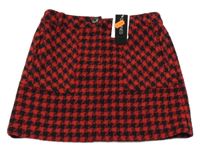 Nové - červeno-černá vzorovaná vlněná sukně St. Bernard