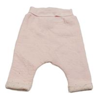 Světlerůžové vzorované vyteplené podšité turecké tepláky absorba