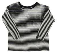 Černo-bílé pruhované triko Tu