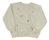 Smetanová mikina s motýlky H&M