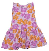 Lila květované bavlněné šaty Primark