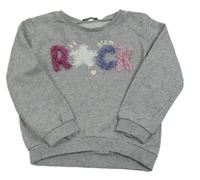 Šedá melírovaná mikina s nápisem Benetton