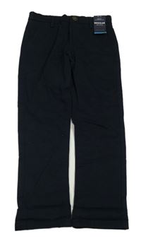 Nové - Tmavomodré plátěné chino kalhoty Next