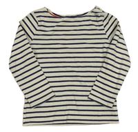 Béžovo-tmavomodré pruhované mikinotriko Mini Boden