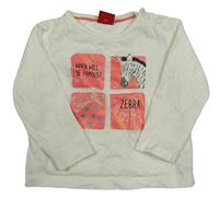Smetanové triko se zebrou a srdíčky S. Oliver