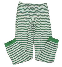 Bílo-zeleno-tmavomodré pruhované pyžamové kalhoty TCM
