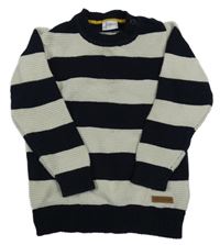 Černo-světlešedý pruhovaný svetr