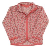 Starorůžová vzorovaná fleecová propínací mikina TCM