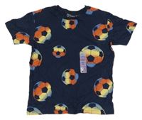 Nové - Tmavomodré tričko s fotbalovými míči Primark