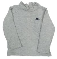 Šedé melírované triko s potiskem a stojáčkem Lupilu