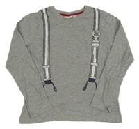 Šedé melírované triko s kšandami Kids