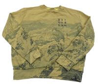 Hnědá mikina s horami Retour