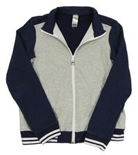 Šedo-tmavomodrá propínací mikina Decathlon