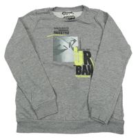 Šedá melírovaná mikina se skateboardistou Pocopiano