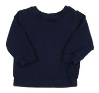 Tmavomodré žebrované triko Matalan