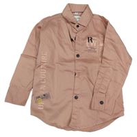 Starorůžová košile s nápisem