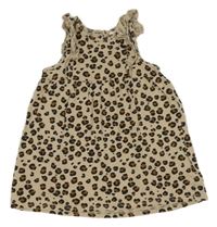 Hnědé bavlněné šaty s leopardím vzorem H&M