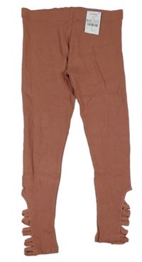 Nové - Starorůžové žebrované legíny s průstřihy Next