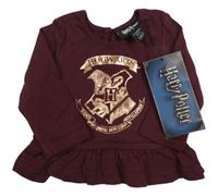 Nové - Vínové triko s erbem - Harry Potter Primark