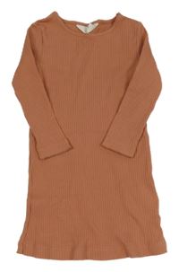 Starorůžové žebrované elastické šaty H&M