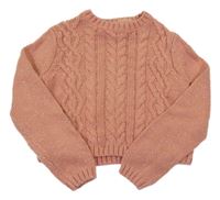 Starorůžový třpytivý crop svetr Cashmere and Cupcakes