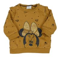 Hnědá puntíkatá mikina s Minnie Disney