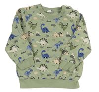 Zelená mikina s dinosaury Topomini