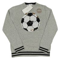 Nové - šedý lehký svetr s míčem z flitrů H&M