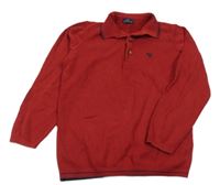 Rubínové úpletové polo triko Next