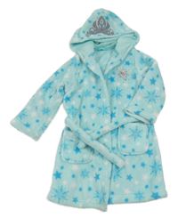 Světlemodrý vzorovaný chlupatý župan s Elsou a kapucí M&S