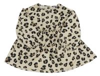 Smetanovo-hnědo-černá tunika s leopardím vzorem Pep&Co