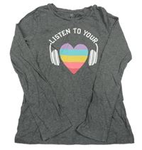 Šedé triko se srdcem GAP